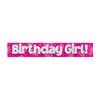 9ft Banner Birthday Girl Pink Holographic
