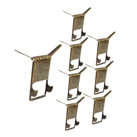 QCAA Steel Brick Hanger, in Antique Brass Color, 8 Pack, Made in Taiwan
