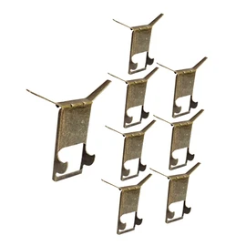 QCAA Steel Brick Hanger, in Antique Brass Color, 8 Pack, Made in Taiwan