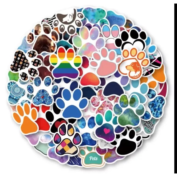 Unbranded 10pcs Dog Paw Print Stickers- Scrapbooking, Journaling, DIY Crafts