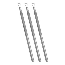 Metal Silver Cuticle Pusher and Cutter Remover Salon Quality Stainless Steel Gel Nail Polish Peeler Scraper Durable Professional Manicure Pedicure Cleaner Tool For Fingernail and Toenail (Pack of 3)