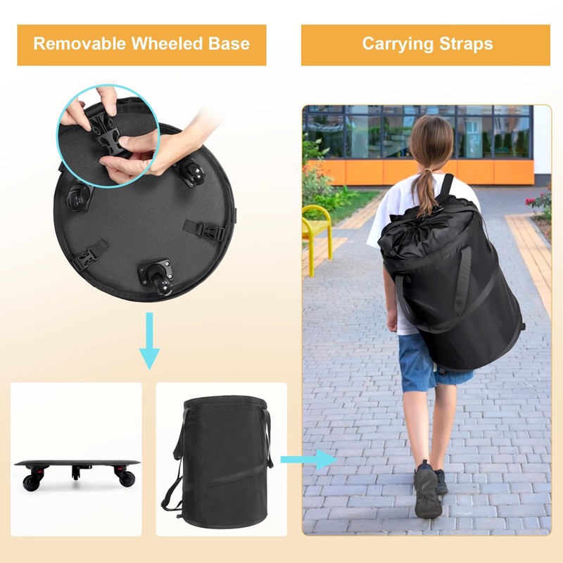 Bukere Laundry Hamper with Wheels, Extra Large 3 in 1