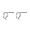 Silver 925 Earrings, 18K Coating, Hypoallergenic, U-Shaped Horseshoe, CZ Diamond,
