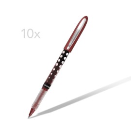 Westcott PULSAR E-730631 00 Rollerball Pen, Red, Pack of 10, Correction Pen, Rollerball Pen, Red Ink, Precise 0.5 mm Line Width, Transparent Level Indicator, Capillary Technology