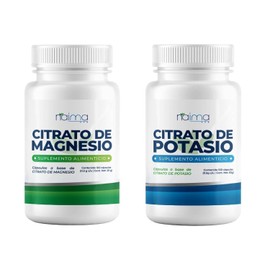 NAIMA Kit Citrato de Magnesio y Citrato de Potasio, 100 Cpsulas por Frasco  Suplemento Alimenticio  Ingredientes Naturales  Puro, Alta Absorcin...    