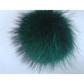 Chunxiao DIY Raccoon Fur Pom Pom Ball with Press Snap Button for Knitted Hat Beanie Hats, Detachable