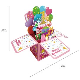 scicent Birthday Card 3D Pop Up Birthday Cards Happy Birthday Greeting Cards Congratulations Birthday Cards with Envelope for Children Birthday Gifts - 22911