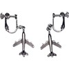 airplane jet aircraft flight brass earrings silver color earrings, No