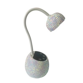 CGBE Mini UV Lampe für Nägel mit Smart Auto-Sensor und LCD Display, 12 LED-Perlen Mini-Nagellampe für Gelnägel mit 4 Modi, 36W Tragbare Nageltrockner Geeignet für Salon und Hause, Weiße Strass