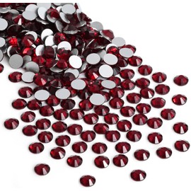 Jollin Glue Fix Flatback Rhinestones Glass Diamantes Gems for Nail Art Crafts Decorations Clothes Shoes(SS30 288pcs,Dark Siam)