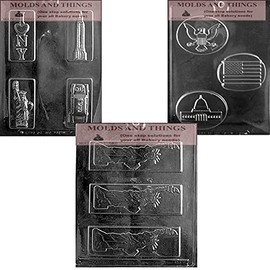 MOLDS AND THINGS Statue of Liberty Bar Chocolate Candy Mold, USA, New York Theme Chocolate Candy Mold, Clear Plastic Rectangular Prism Mold, 43 ml Capacity