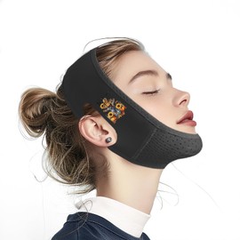 Yuibthr Chin Strap for Sleeping, V Line Lifting Mask, Reusable Face Strap, Jaw Exerciser (Black-Scarecrow-J)
