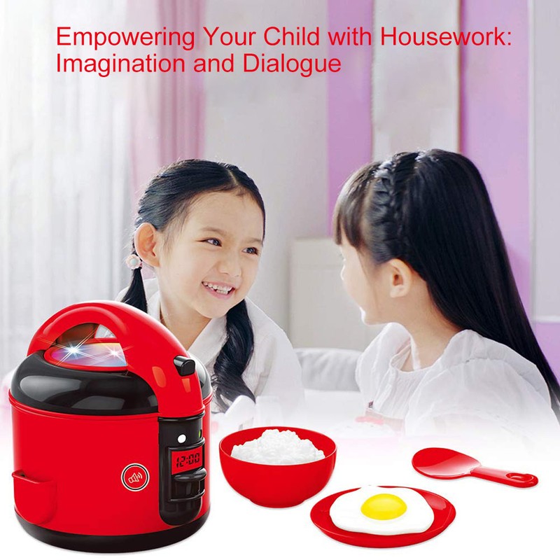 6pcs/set Kitchen Pretend Play Rice Cooker with Light and Sounds