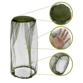 WUDQIJI Head Net Face Mesh Head Cover Pack of 2 Mosquito Net Head Mosquito Cap Head Net Mosquito Protection Cover for Face Protection Outdoor Fishing Camping Hiking (Black, Army Green), Black Army