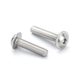 BOZONLI Rounded Head Screws with Hexagon Socket and Flange, Stainless Steel Flat Head Screws with Flange, M3 x 10 mm, Pack of 100