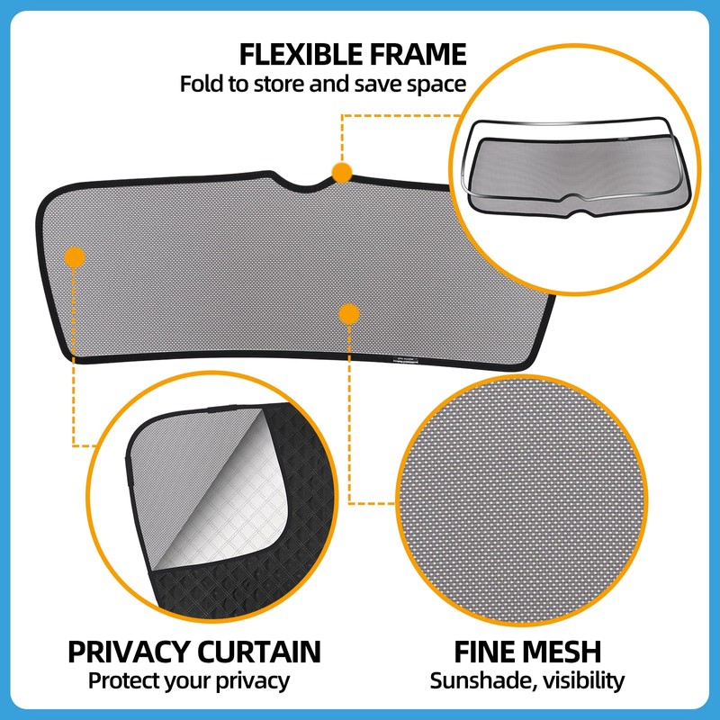 ZATOOTO Rear Windshield Sunshade for 2019-2024 Toyota RAV4 Back Window