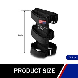 getfay Pack-1 Car Fire Extinguisher Fixing Strap, American Flag Decorated Fire Extinguisher Mount, Tensile Durable Nylon Adjustable Roll Bar Support Strap, Compatible with Wrangler Models (Black)