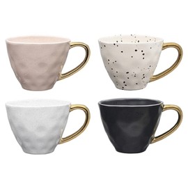 Ecology Speckle Gold Handled Mugs, 380 ml Capacity (Set of 4)