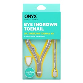 Onyx Professional Ingrown Toenail Kit with Toenail Clippers & Double-Ended Cuticle Pusher, Durable Stainless Steel, Easy to Use Ingrown Toenail Removal Kit, 2 Piece at-Home Pedicure Tools