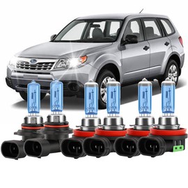 KINGSOFE Fit for Subaru Forester 2009-2018 High Performance Halogen Headlight Bulbs,9005 High Beam H11 Low Beam Headlamp Replacement Bulbs Kit,Pack of 4