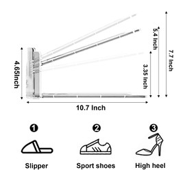 CiBiZi Clear Shoe Slots Organizers 20Pack Shoe Stacker Organizer for Closet Shoe Stackers for a Pair of Shoes Shoe Display Shelf Shoe Rack Holders Space Saver Organizador de Zapatos (Clear)