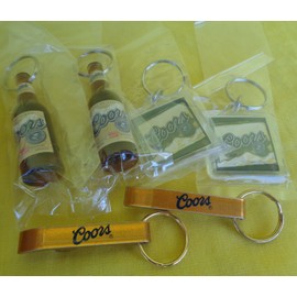 Coors LOT OF 6 Coors Beer Keychain Longneck Bottle Opener New/Sealed --2 of each style