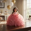 Muñeca Lacio Quinceañera Xv Mil Hojas Bva Rosa Palo