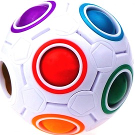 SHATCHI 3D Magic Rainbow Ball Puzzle Fidget Cube Educational Toys Gifts Stocking Filler for Kids Adult Holiday Home Indoor Games, Multi, 10Pcs