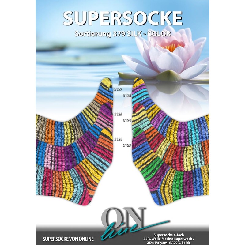 Online Supersocke 4-Ply Silk Colour, Sock Wool with Silk, Sock