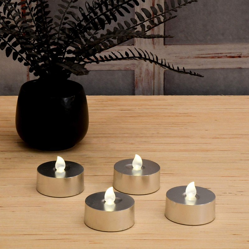 LumaBase Extra Large Battery Operated Tea Lights with Remote Control,
