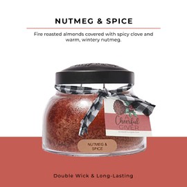 A Cheerful Giver - Nutmeg & Spice - 22oz Mama Scented Candle Jar with Lid - Keepers of The Light - 125 Hours of Burn Time, Gift for Women, Brown