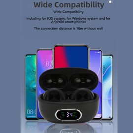 Translator Headphones 144 Languages Stereo Clip On Translation Earbuds with Charging Case for (Black)