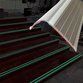 L-shaped Glow in the Dark High-Density Rubber Anti-slip Tape Stair Mat with Slip Prevention, Stair Slip Prevention, Anti-slip Sheet, Gray, 1M x 1 Piece