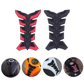 ECSiNG 2PCS Fuel Gas Cap Pad Cover Sticker Decal 3D Motorcycle Gas Tank Protector Pad Car Decorative Sticker Motorcycle Fishbone Tank Protector