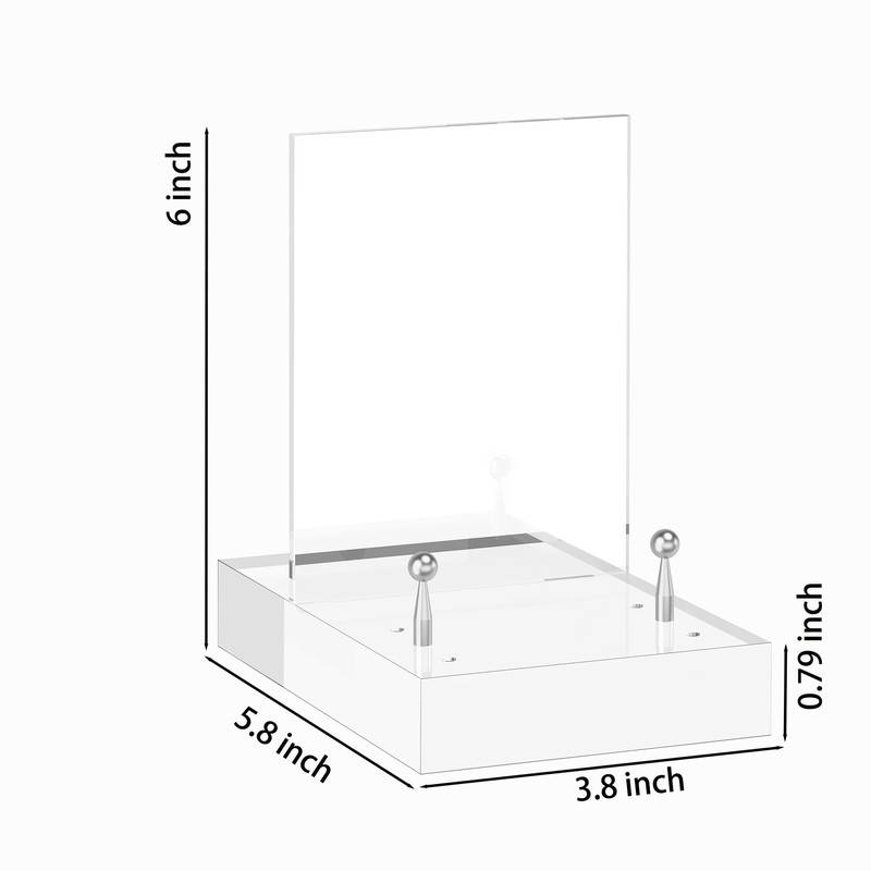 UoYeet Acrylic Easel Display Stand with Adjustable Silver-Toned Hardware for