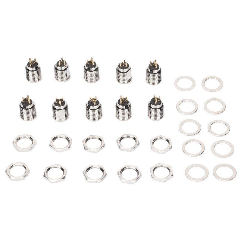 10Pcs XLR Male Socket 4 Pin Metal Panel Mount Male