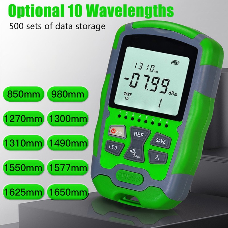 Optical Fiber Power Meter ‑70~+10dbm Digital Display Optic Cable Tester