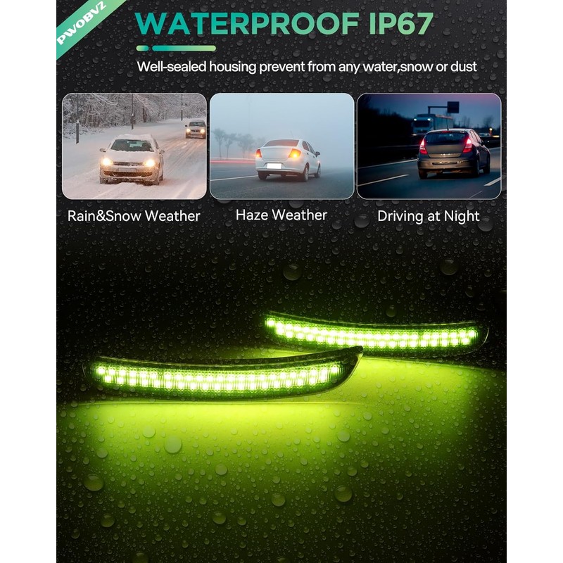 Lemon Green LED Side Marker Lights for Dodge Charger 2015