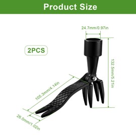 HJIAMA 13 cm Weed Cutter, Pack of 2, Labour-Saving Digging Fork, Aluminium Alloy, Hardened Steel Tooth Design, Standing Weeder with Cranks and Legs, for Gardens and Orchards