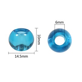 TOAOB 50pcs 10 Colors Glass European Beads Big Hole Beads Murano Charms 14.5x10mm for DIY Craft Jewelry Making