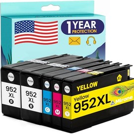 Mirone Compatible Ink Cartridges Replacement for HP 952xl Ink Cartridges Combo Pack for HP 952 Combo Pack 952 XL Black and Color for HP952XL 8710 Printer for HP952 5 pk