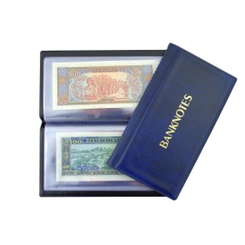 Collector Collector's album for banknotes, notes, banknote album with 20 pages, 8 x 17 cm (blue)