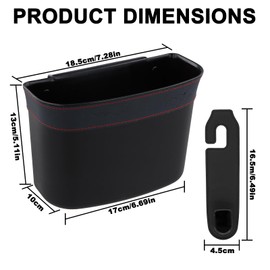 2 universal car seat hooks, car rubbish bin set, vehicle rubbish bin, car rubbish bin, leather backrest hook, small bin, storage hooks for car seat accessories