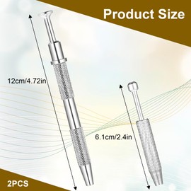 2 Pieces Stainless Steel 4-Claw Pick up Tool 4 Prongs Jeweler's Pick Up Tool for Small Parts Pickup Metal Grabber Claw Pickup Holder for IC Chip Electronic Components Nails Clamping, Silver