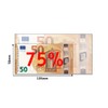 Cashbricks®, 100 x €50 toy banknotes, reduced size by 75 %,