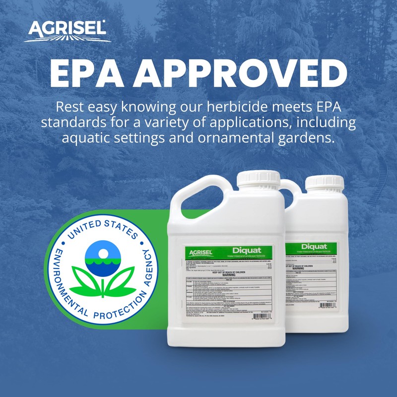 Diquat Weed Killer, Fast-Acting Formula for Aquatic and Landscape Weeds,