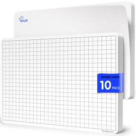 SCRIBBLEDO Grid Dry Erase Sheets 9”x12” Math Practice Small White Board Sheets Math Manipulatives Quad Graph Whiteboard Sheets Math Supplies Homeschool Teacher Students Classroom Pack of 10