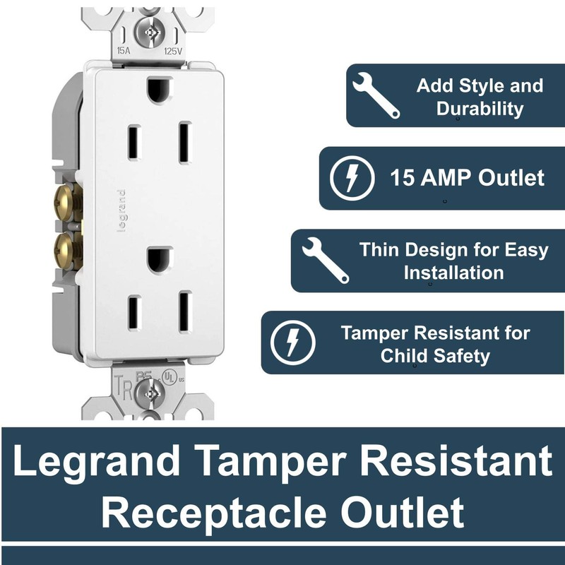 Legrand - Pass & Seymour radiant 885TRWCP7 Tamper-Resistant 15 Amp