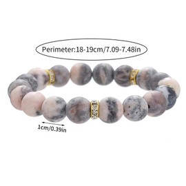 Lava pink zebra bracelet, relieve anxiety Yoga relaxation Crystal beaded bracelet, women anti-stress bring good mood bracelet, good luck gift