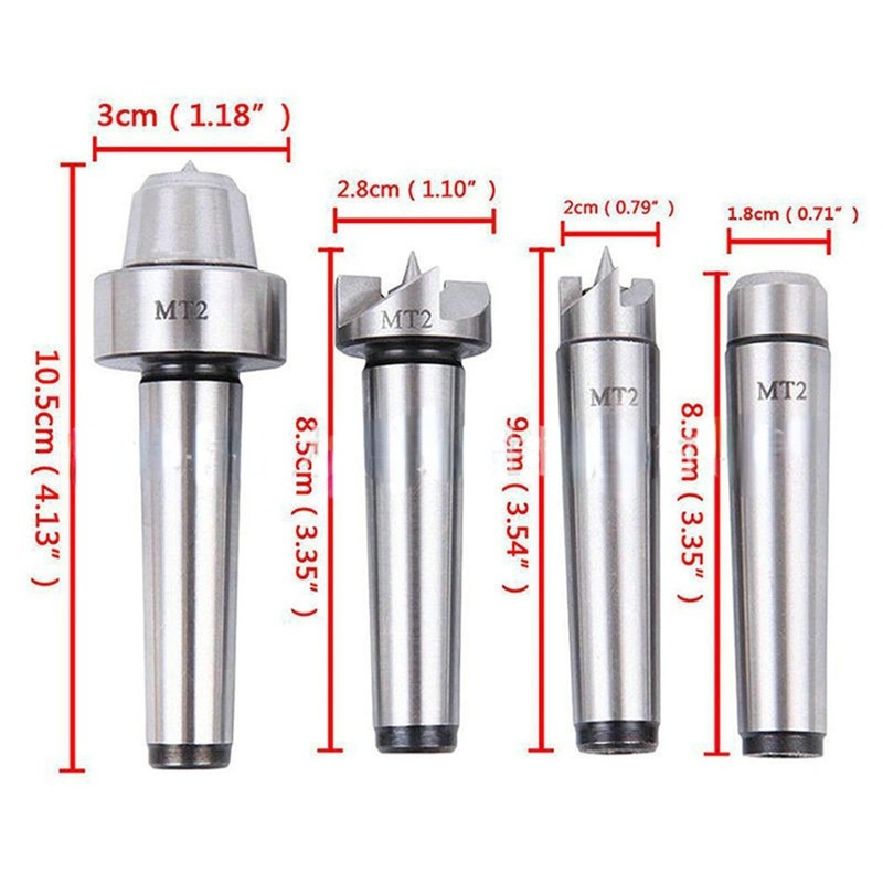 Fafeicy 4pcs MT2 Wood Lathe with Turning Spindle, Suitable for